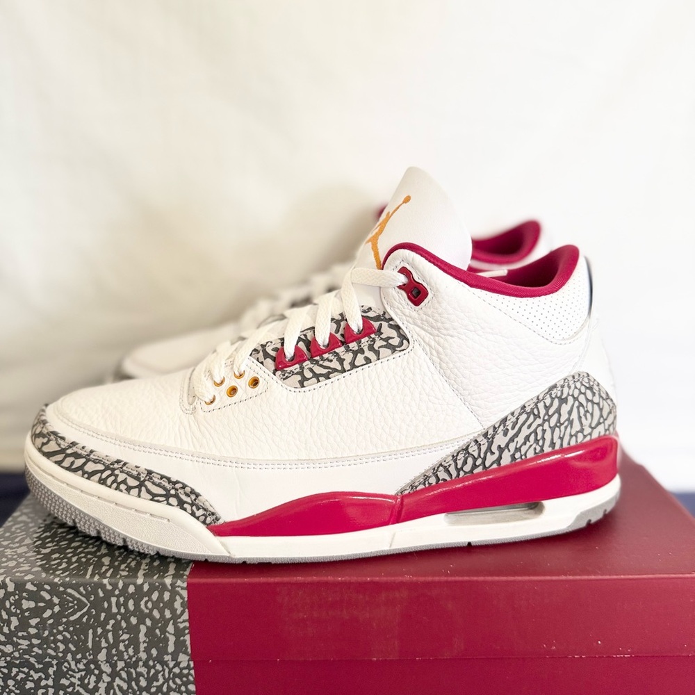 AUTHENTIC Jordan 3 Retro Cardinal Red size 12 CT8532-126 2022 PRE-OWNED w/ box - Picture 2 of 9